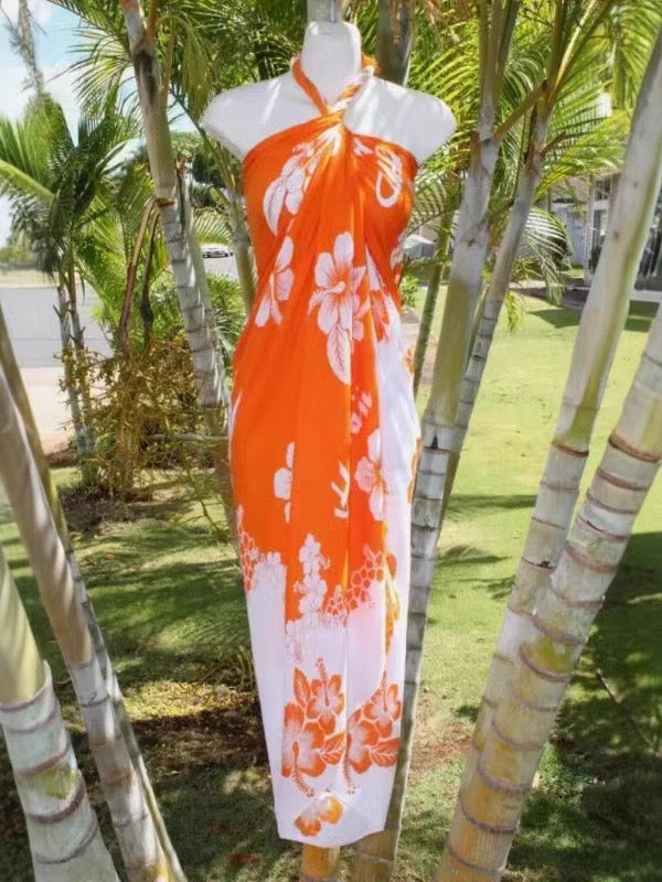 Robe de plage modulable 7-en-1 – Orange Tropical
